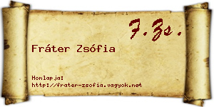 Fráter Zsófia névjegykártya